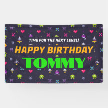 Retro Arcade Game Patroon Verjaardagsfeest