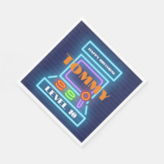 Retro Arcade Game Verjaardagsfeest Servet (Hoek)