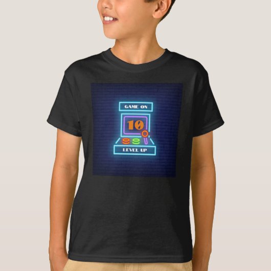 Retro Arcade Game Verjaardagsfeest T-shirt (Voorkant)