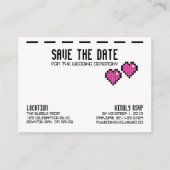 retro arcade GAMER BRUILOFT save the date PINK LOV Informatiekaartje (Voorkant)