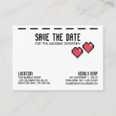 retro arcade GAMER BRUILOFT save the date RED LOVE Informatiekaartje (Voorkant)