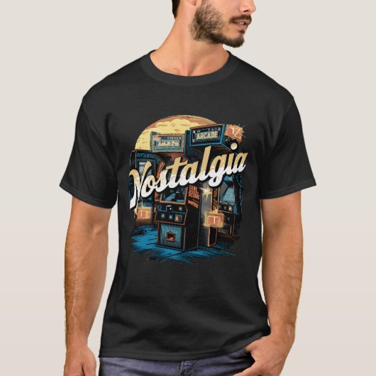 Retro arcade-gaming-videogame nostalgie jongen jon t-shirt (Voorkant)