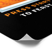 Retro Arcade Gepixelde Game Turkey – Druk op Start Poster (Hoek)