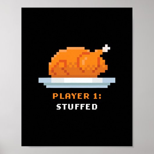 Retro Arcade Gepixeliseerd Spel Turkije – Speler 1 Poster (Voorkant)