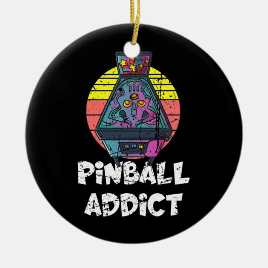 Retro  Arcade Gift Mannen of Women Pinball Keramisch Ornament (Voorkant)