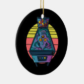 Retro Arcade Gift Mannen of Women Pinball Keramisch Ornament (Rechts)