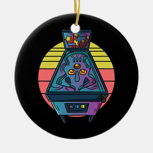Retro Arcade Gift Mannen of Women Pinball Keramisch Ornament (Voorkant)