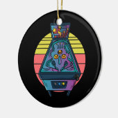 Retro Arcade Gift Mannen of Women Pinball Keramisch Ornament (Links)