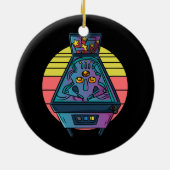 Retro Arcade Gift Mannen of Women Pinball Keramisch Ornament (Achterkant)
