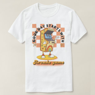Retro Arcade Goede Dag Start Design T-shirt