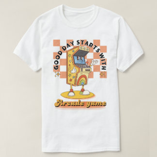 Retro Arcade Goede Dag Start Design T-shirt