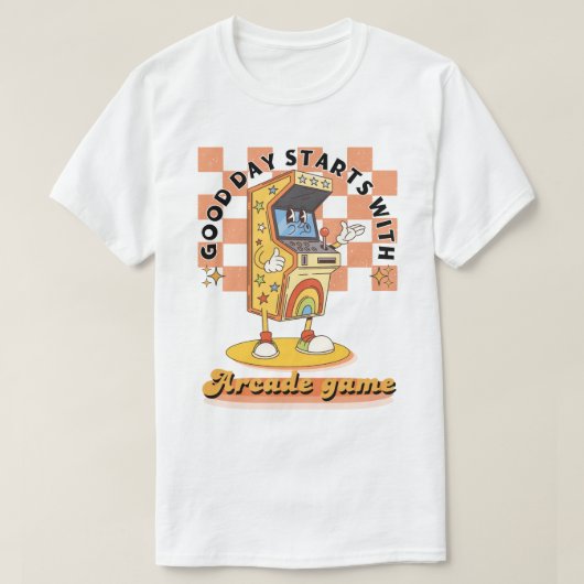 Retro Arcade Goede Dag Start Design T-shirt (Design voorkant)