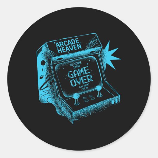 Retro Arcade Heaven Sticker (Voorkant)