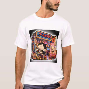 Retro Arcade Kat Japanse Neon Gamekamer T-shirt