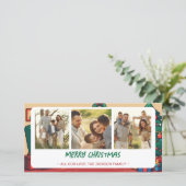 Retro Arcade Kerst Kaart met Foto's (Staand voorkant)