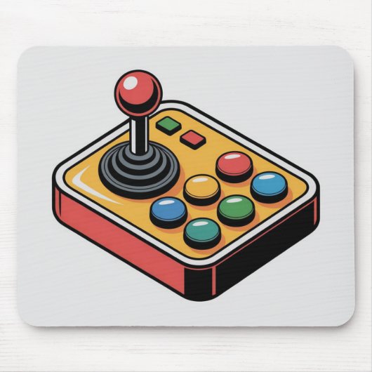Retro Arcade Knoppen Lay-out Muismat (Voorkant)