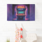 Retro Arcade Level Up Verjaardagsfeest Banner (Insitu)