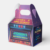 Retro Arcade Level Up Verjaardagsfeest Geschenkdoo Bedankdoosjes (Achterkant)