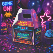 Retro Arcade Level Up Verjaardagsfeest Geschenkdoo