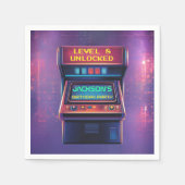 Retro Arcade Level Up Verjaardagsfeest Servetten (Voorkant)