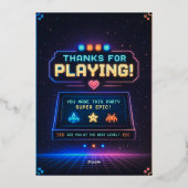 Retro Arcade Level Up Verjaardagsfeest Uitnodiging (Achterkant)