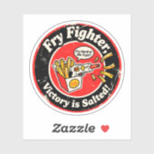 Retro Arcade Lichtpistool & Franse Frieten Ontwerp Sticker (Vel)