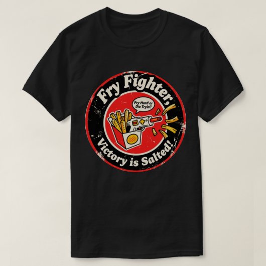 Retro Arcade Lichtpistool & Franse Frieten Ontwerp T-shirt (Design voorkant)