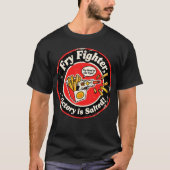 Retro Arcade Lichtpistool & Franse Frieten Ontwerp T-shirt (Voorkant)