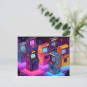 Retro Arcade Machines Briefkaart (Staand voorkant)