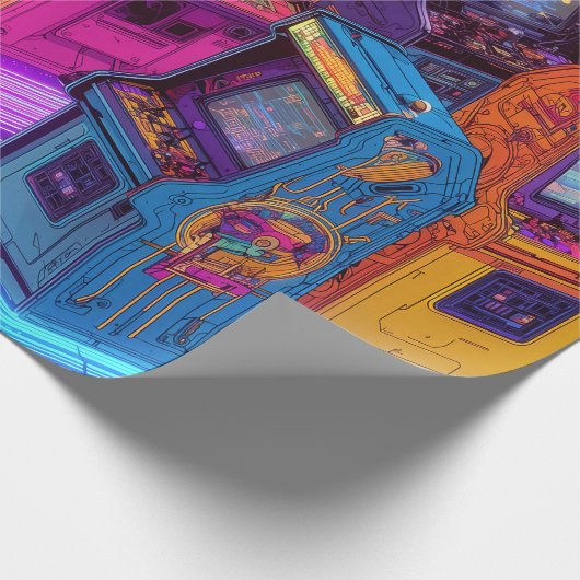 Retro Arcade Machines Cadeaupapier (Hoek)