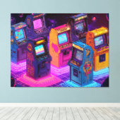Retro Arcade Machines Canvas Afdruk (Insitu (Houten vloer))