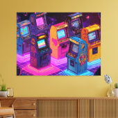 Retro Arcade Machines Canvas Afdruk (Insitu (Woonkamer))