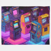 Retro Arcade Machines Fleece Deken (Voorkant (Horizontaal))