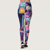 Retro Arcade Machines in de Ruimte Leggings (Achterkant)