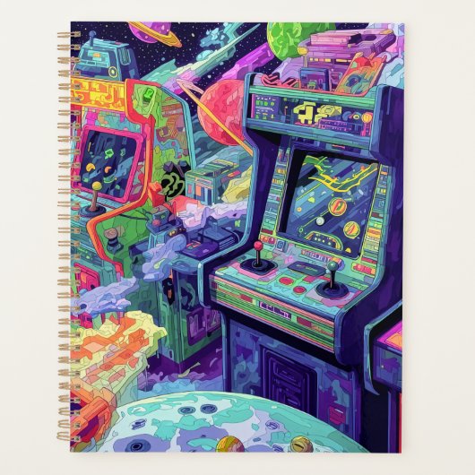 Retro Arcade Machines in de Ruimte Planner (Voorkant)