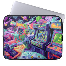 Retro Arcade Machines in Space Laptop Sleeve