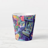 Retro Arcade Machines in Space Latte Mok (Voorkant)