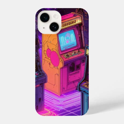 Retro Arcade Machines iPhone Hoesje (Achterkant)