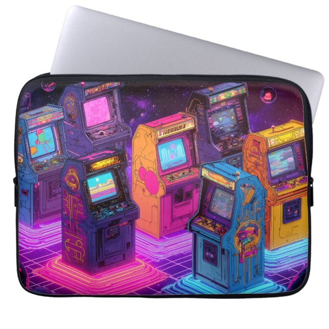 Retro Arcade Machines Laptop Sleeve (Voorkant)