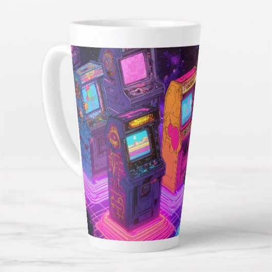 Retro Arcade Machines Latte Mok (Linkerhoek)