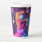 Retro Arcade Machines Latte Mok (Voorkant)