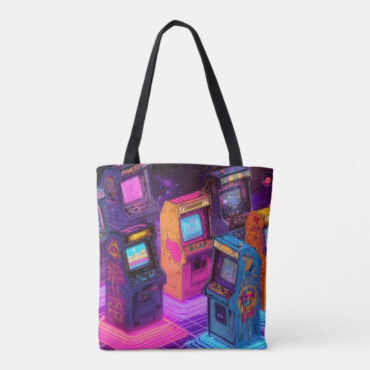 Retro Arcade Machines Tote Bag (Achterkant)