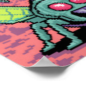 Retro Arcade Manti Aliens Pixel Art - Funny Defend Poster (Hoek)