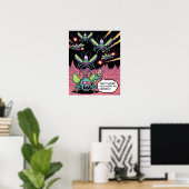 Retro Arcade Manti Aliens Pixel Art - Grappige Ver Poster (Thuiskantoor)