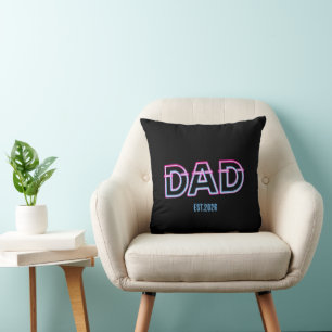 Retro Arcade Neon PAPA Douane Jaar Vaderdag Cadeau Kussen
