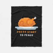 Retro Arcade Pixelated Game Turkey – Press Start T Fleece Deken (Voorkant)