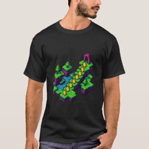 Retro Arcade Pixels Stad Runner 8 bit Landschap Ni T-shirt