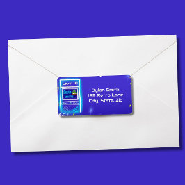 Retro Arcade Power Up Gaming Verjaardagsfeest Etiket