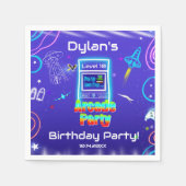 Retro Arcade Power Up Gaming Verjaardagsfeest Servet (Voorkant)