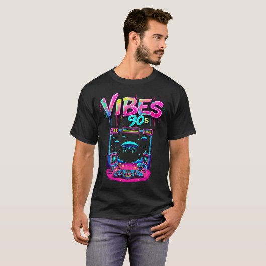 Retro arcade ritme t-shirt (Voorkant volledig)